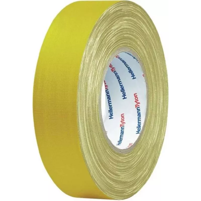 HellermannTyton HTAPE-TEX-19x10 yleiskäyttöinen kangasteippi, keltainen, 19 mm x 10 m 712-00202