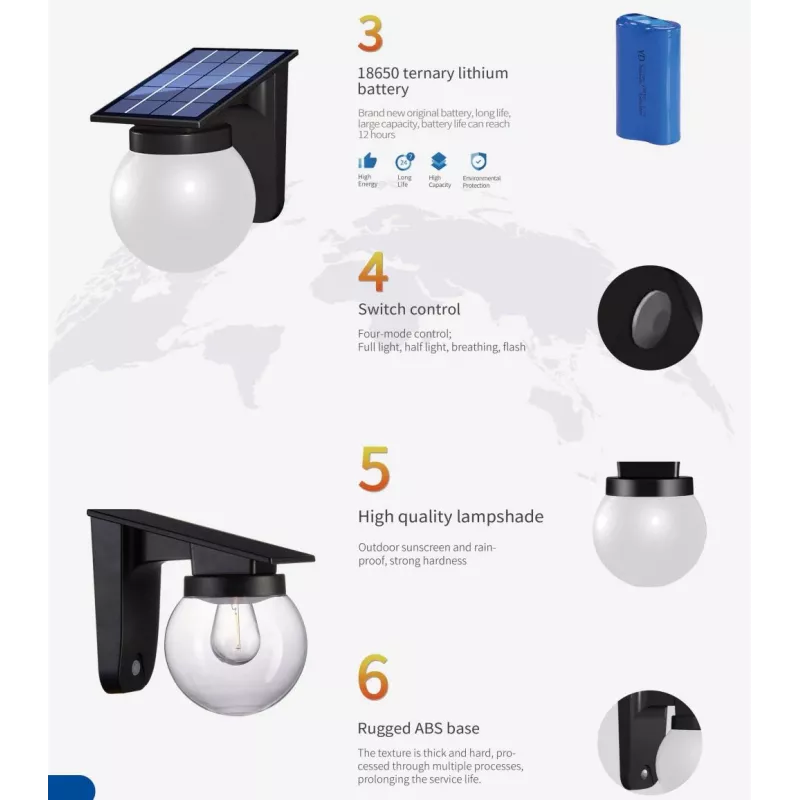 SYNERGY21 S21-LED-0250250 aurinkoseinävalaisin pallo kirkas
