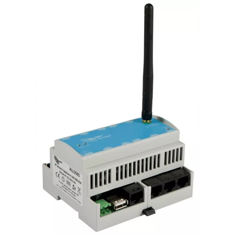 ALLNET ALL3505v2 IP-talotekniikkaohjain 8 anturiportilla, DIN-kiskoasennus