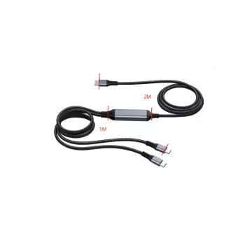 ALLNET USB-C PD latausjakaja 100W (70W+30W) vain lataukseen, musta S217890