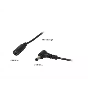 ALLNET DC-jatkokaapeli 5,5x2,1mm naaras-uros 3m 2 kpl:n pakkaus (ALL-Adapt-Ext5.5-3000)