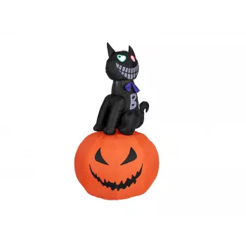 EUROPALMS Halloween puhallettava hahmo kissa ja kurpitsa, 183cm 83316152