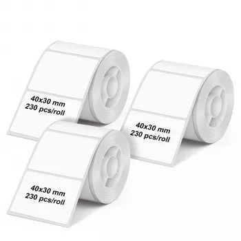 Olympia 6321 lämpöpaperiset tarrarullat 40 mm x 30 mm valkoinen 690 tarraa