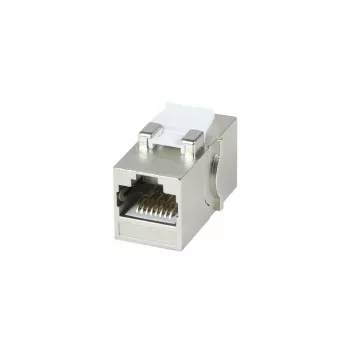 SYNERGY21 S216317V4 Cat6A suojattu RJ45 Keystone-liitäntämoduuli, liitäntä-liitäntä, Slimline lyhyt, metallikotelo