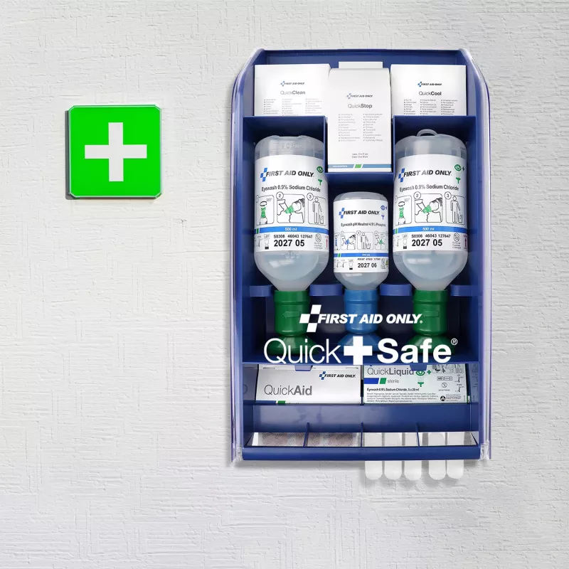 First Aid Only Quick+ Safe DIN EN 15154-4 ensiapulaukku sininen (P-44027 00)