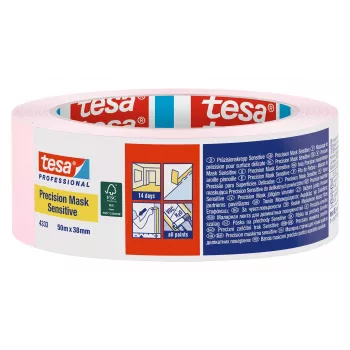 tesa 4333 Precision Mask vaaleanpunainen peitenauha 50 m x 38 mm 04333-00020-02