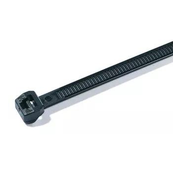 HellermannTyton T50MOS musta nippuside, 245 mm x 4,6 mm, PA66, 100 kpl:n pakkaus 118-00128