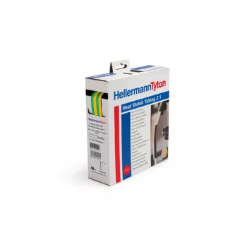 HellermannTyton HIS-PACK-3,2/1,6-GNY lämpökutistesukka 3,2/1,6 mm vihreä/keltainen 10 kpl à 1 m