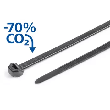 HellermannTyton S50ROS-PP-BK uudelleenkäytettävä nippuside, 200 x 4,9 mm, luistamaton, polypropyleeni, musta, 100 kpl 118-00272