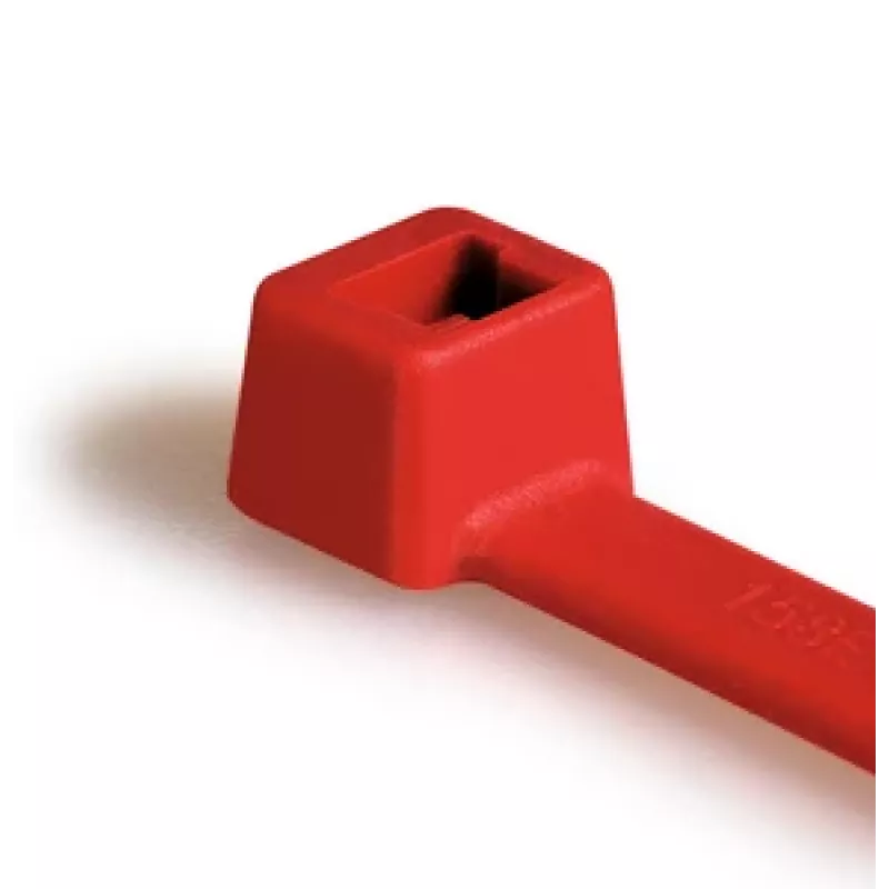 HellermannTyton T80L-N66-RD-C1 vakiokaapelikiinnike, sisähampainen, 390 mm x 4,6 mm, punainen, 100 kpl 116-05412