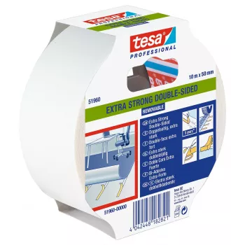 tesa 51960-00000-11 läpinäkyvä kaksipuolinen PET-teippi 10 m x 50 mm