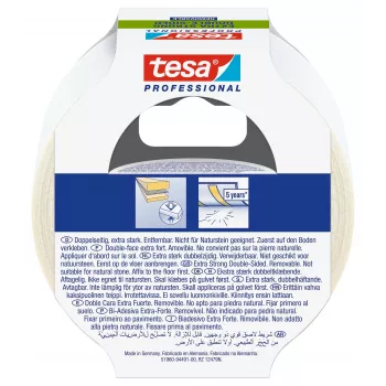 tesa 51960-00000-11 läpinäkyvä kaksipuolinen PET-teippi 10 m x 50 mm