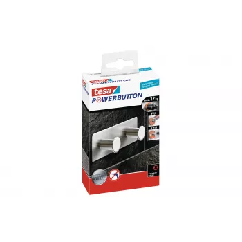 Tesa Powerbutton Classic kaksoiskoukku 12 kg kromi 59333-00000-01
