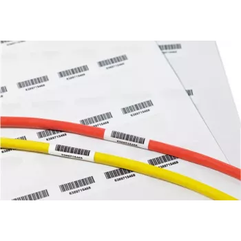 HellermannTyton TAG135LA4-1104-WHCL itselaminoituvat kaapelietiketit, 48,5x12,7x55mm, valkoinen/läpinäkyvä, 1100 etikettiä 594-71104