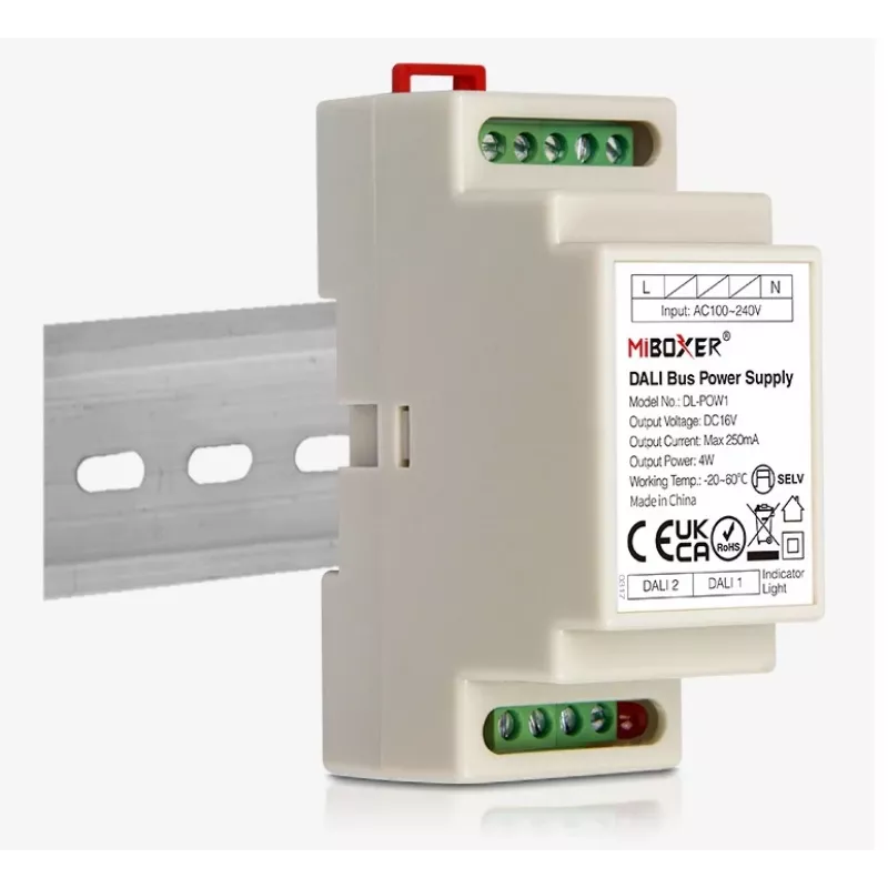Miboxer Synergy 21 LED DALI-väylän virtalähde DIN-kiskoon (DL-POW1)