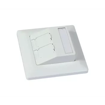 SYNERGY21 Keystone-moduulikannatin uppoasennus 2xTP-moduulille puhtaanvalkoinen pyöreä S216330V3