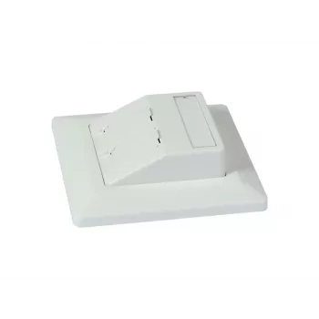 SYNERGY21 Keystone-moduulikannatin uppoasennus 2xTP-moduulille puhtaanvalkoinen pyöreä S216330V3