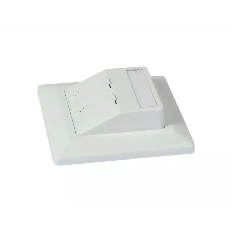 SYNERGY21 Keystone-moduulikannatin uppoasennus 2xTP-moduulille puhtaanvalkoinen pyöreä S216330V3