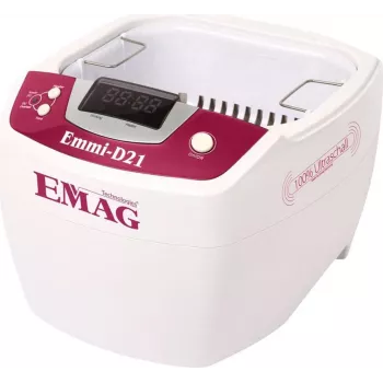 Emag ultraäänipuhdistin lämmityksellä, 2 L säiliö, 160 x 90 x 50 mm, 80 W ultraääniteho, digitaalinen aika- ja lämpötilansäätö, muovikotelo