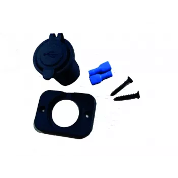 IWH USB-asennuslatausliitäntä 12/24V, 2,1A, 1x USB-A, paneeliasennus 019004