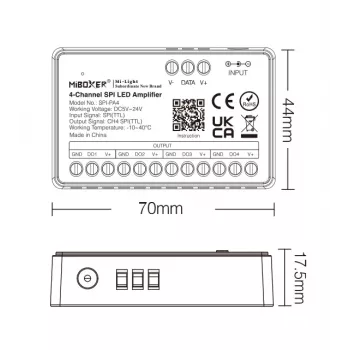 Synergy 21 Pixel LED Controller SPI-sarja 4-kanavainen vahvistin/toistin (SPI-PA4)