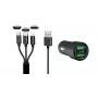IWH Dual USB autolaturi 3-in-1 12/24V 3,4A musta (19061)