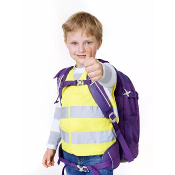 IWH 453502 lasten varoitusliivi EN 1150, fluorisoiva keltainen, tarrakiinnitys, unisex