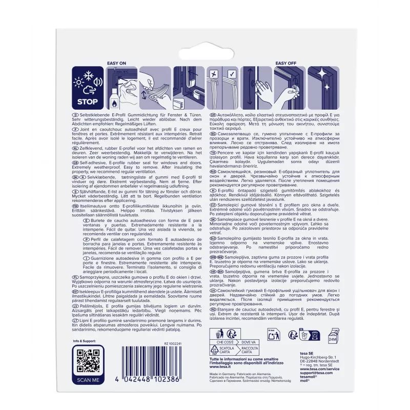 tesa E-profiili 05464-00101-02 tiivistysteippi tesamoll ruskea 25 m x 9 mm