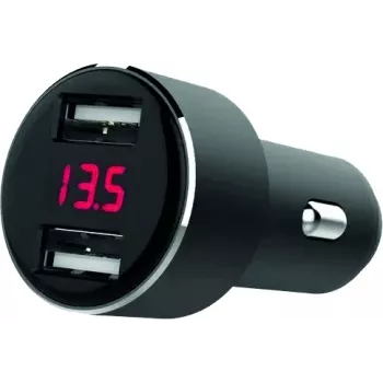 IWH dual-USB-autolaturi jännitenäytöllä 4,8A (019062)