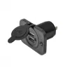 IWH USB kaksoisuppoasennuspistorasia 12/24V 2,1A 2x USB-A musta 019006