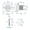 IWH USB kaksoisuppoasennuspistorasia 12/24V 2,1A 2x USB-A musta 019006
