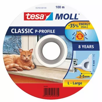 TESA tiiviste valkoinen P-profiili itseliimautuva EPDM-vaahtokumitiivisteprofiili 100 m