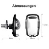 IWH 019260 360° kääntyvä auton ilmanvaihtoteline 53–95 mm älypuhelimille, musta