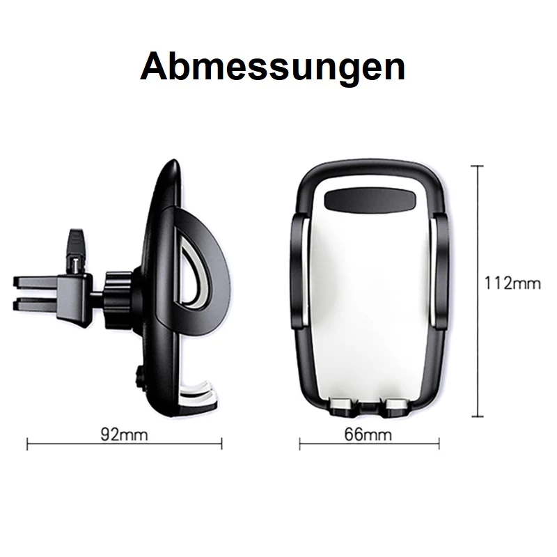 IWH 019260 360° kääntyvä auton ilmanvaihtoteline 53–95 mm älypuhelimille, musta