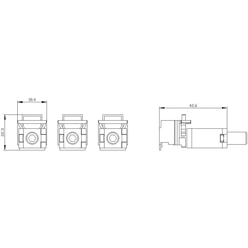 SIEMENS SENTRON 3VA runkoliitin 3 kpl:n pakkaus 3VA1 100/160 MCCB:lle 3VA91530JA11