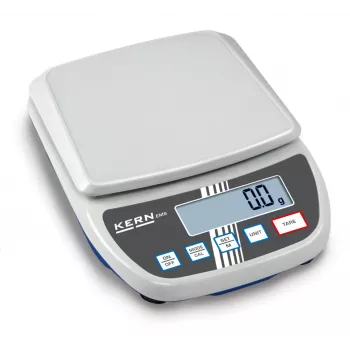 KERN EMS 12K0.1 tarkkuusvaaka, 12 kg x 0,1 g, ruostumaton teräsalusta, RS-232, verkko-/paristokäyttö
