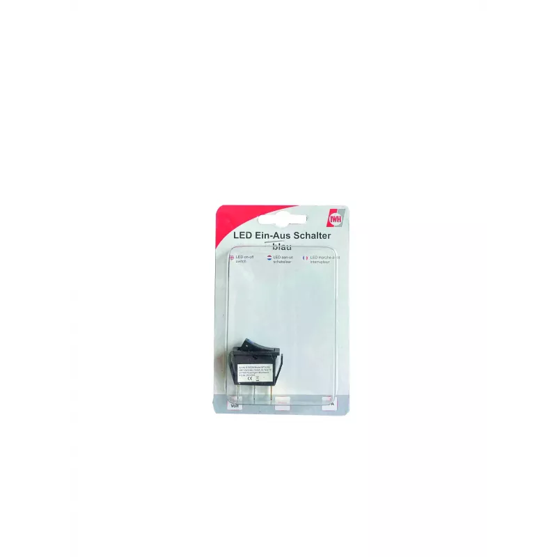IWH sininen keinupainike 12V/24V 10A SPST ON-OFF valaistu paneeliasennus 19028