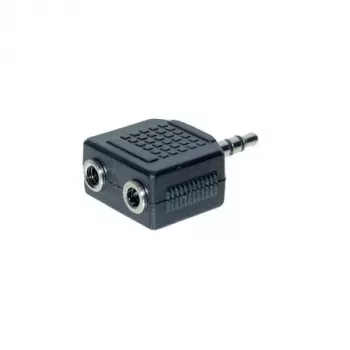 exertis Connect äänenjakokaapeli - 3,5 mm stereo uros - 2x naaras, 0,2 m, musta 64650