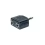 exertis Connect äänenjakokaapeli - 3,5 mm stereo uros - 2x naaras, 0,2 m, musta 64650