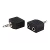 exertis Connect äänenjakokaapeli - 3,5 mm stereo uros - 2x naaras, 0,2 m, musta 64650
