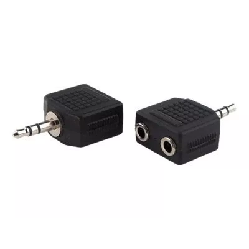 exertis Connect äänenjakokaapeli - 3,5 mm stereo uros - 2x naaras, 0,2 m, musta 64650