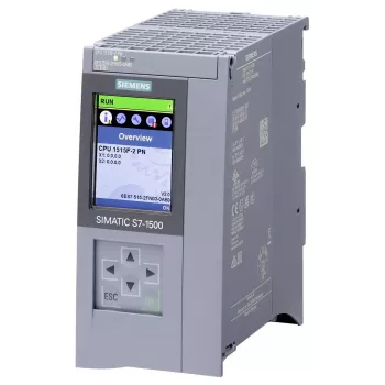 Siemens SIMATIC S7-1500 Failsafe CPU 1515F-2 PN, 500 KB ohjelmamuisti / 3 MB datamuisti, 2 PROFINET-liitäntää, integroitu näyttö 6ES75152FN030AB0