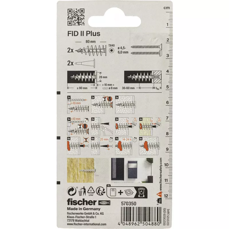 Fischer FID II Plus eristystulppa 80 mm, 2 kpl 570350