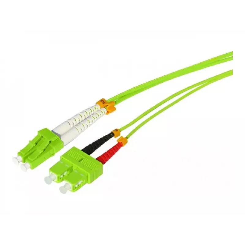Tecline HD OM5 kuitu-patchkaapeli, LC Duplex - SC Duplex, 50/125 µm, limetinvihreä, 10 m 796LS10