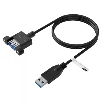 EFB Elektronik USB 3.0 -jatkokaapeli, USB-A-uros - USB-A-naaras paneeliasennukseen, 1,8 m, musta K5265SW.1V2