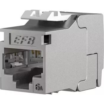 EFB E-20094-24 RJ45 Keystone Slimline/Shortbody Cat.6A komponenttivarmennettu hopea, 24 kpl