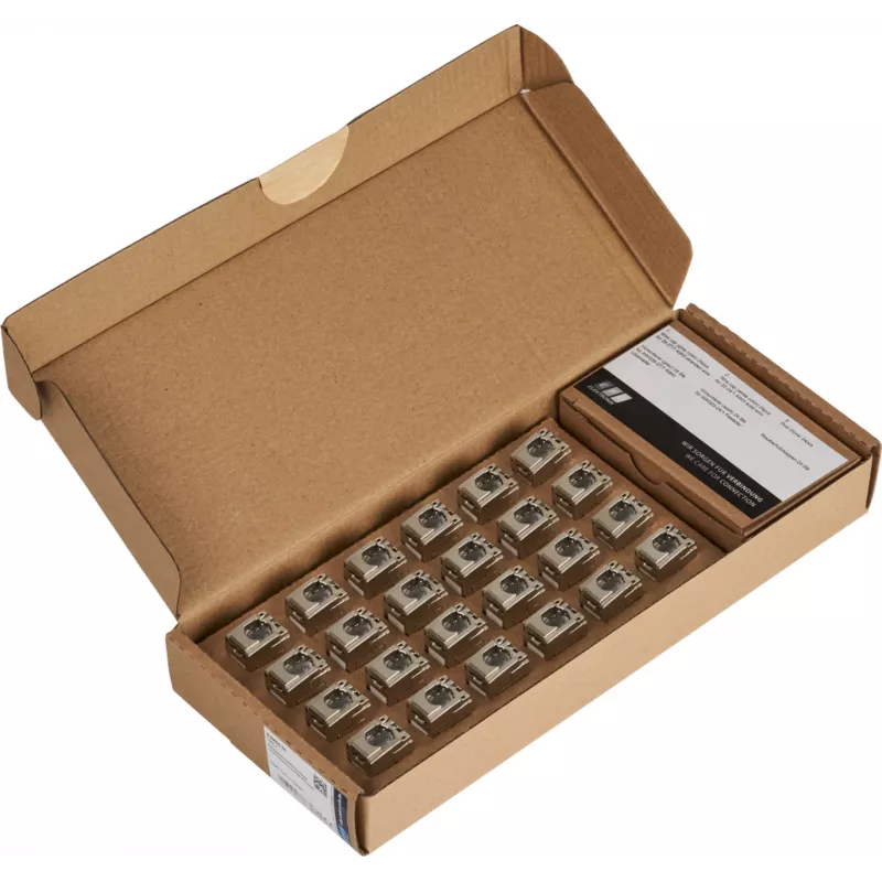 EFB E-20094-24 RJ45 Keystone Slimline/Shortbody Cat.6A komponenttivarmennettu hopea, 24 kpl