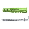 Fischer 532701 UX Green 10 x 60 R WH K NV yleisproppusarja ruuvilla ja L-koukulla, 10 mm x 60 mm, 1 sarja