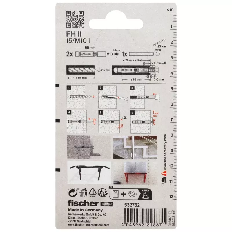 Fischer FH II 15/M10 I K NV suurtehoankkuri, 1 sarja (532752)