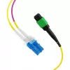 EFB Elektronik MPO-PLUS/APC(F)-LC OS2 8-säikeinen tyyppi B runkokaapeli, LSZH, keltainen, 1m MPOF08LCOS2-1